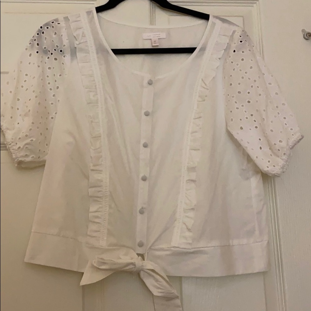 White button down blouse